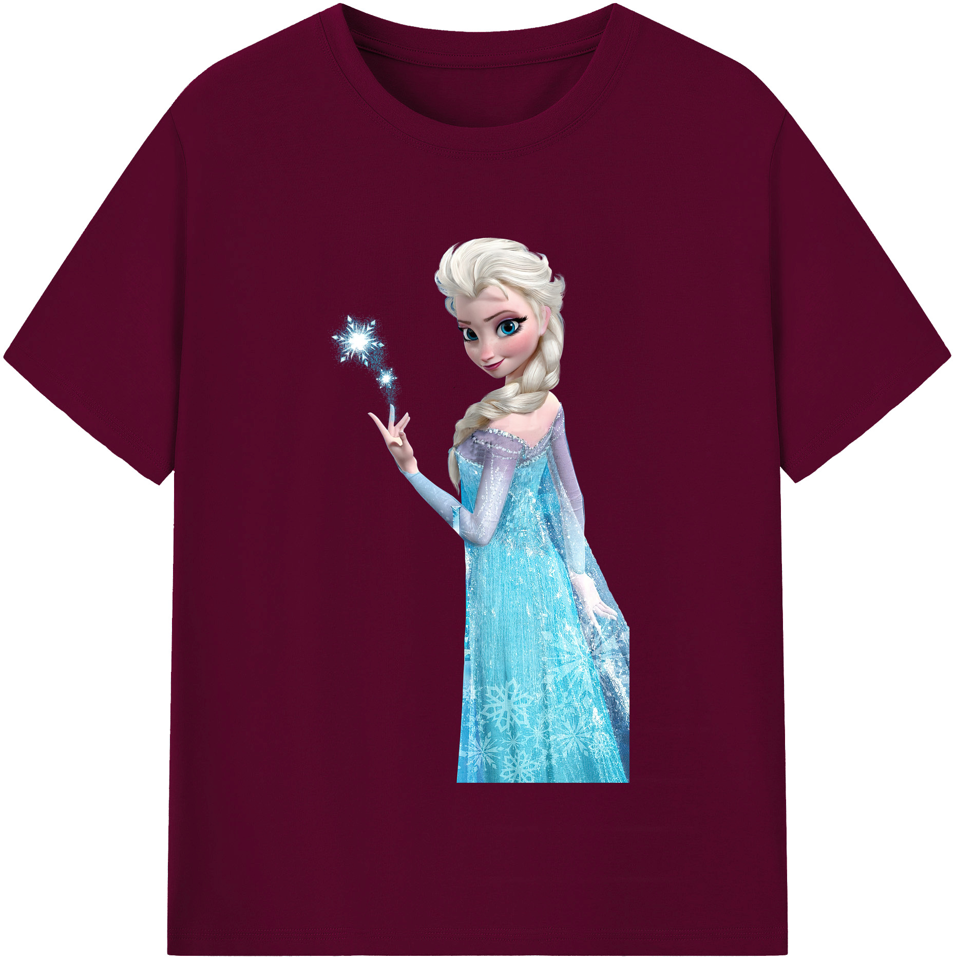 （画像用） アナと雪の女王 アンナ エルサ Frozen Anna Elsa レディースカジュアルプリントTシャツ（綿100％）